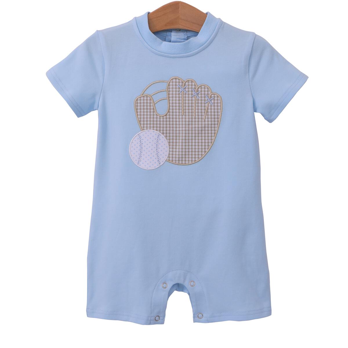 Blue Baseball Romper  - Doodlebug's Children's Boutique