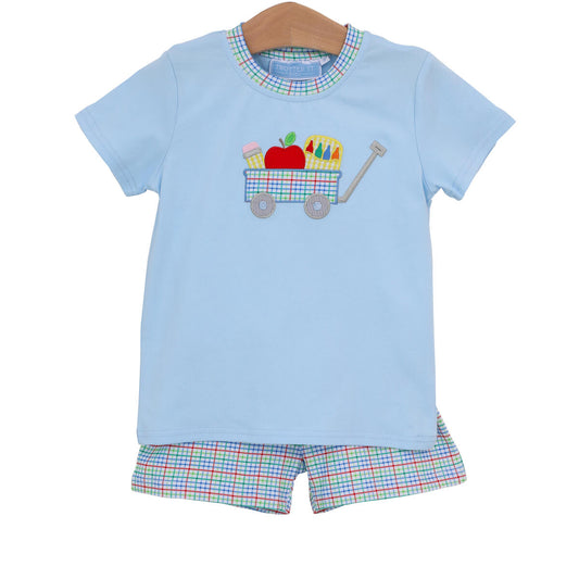 School Supplies Wagon Shorts Set  - Doodlebug's Children's Boutique