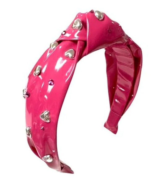 Pink Patent Heart Headband  - Doodlebug's Children's Boutique
