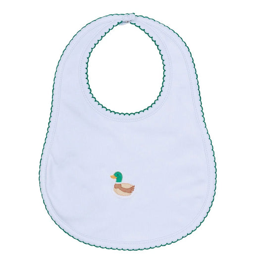 Mini Mallard Bib in Blue - Doodlebug's Children's Boutique