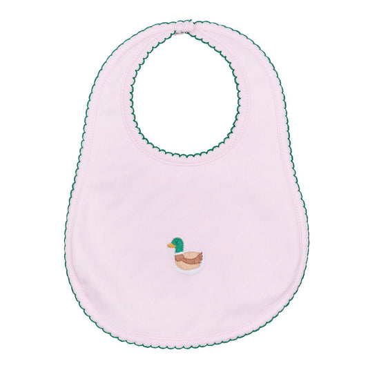 Mini Mallard Bib in Pink - Doodlebug's Children's Boutique