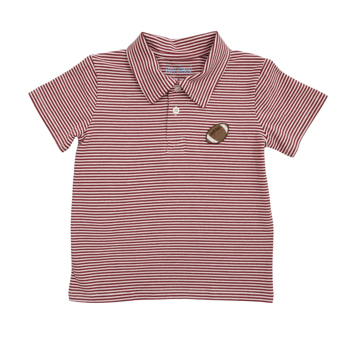 Crimson Stripe Football Polo - Doodlebug's Children's Boutique