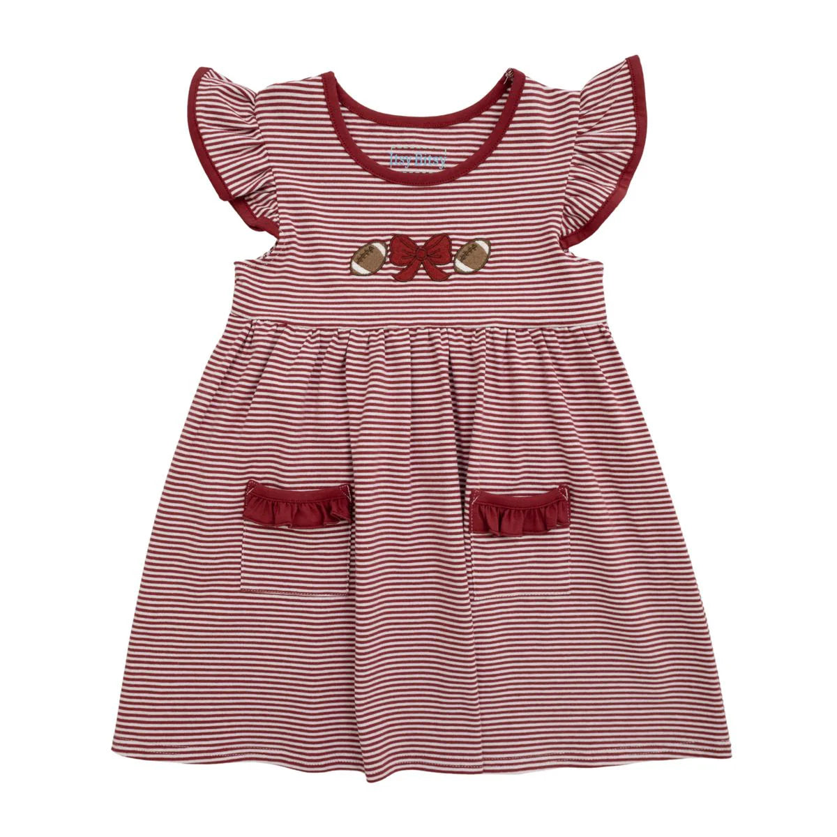 Crimson Football Bow Dress - Doodlebug's Children's Boutique
