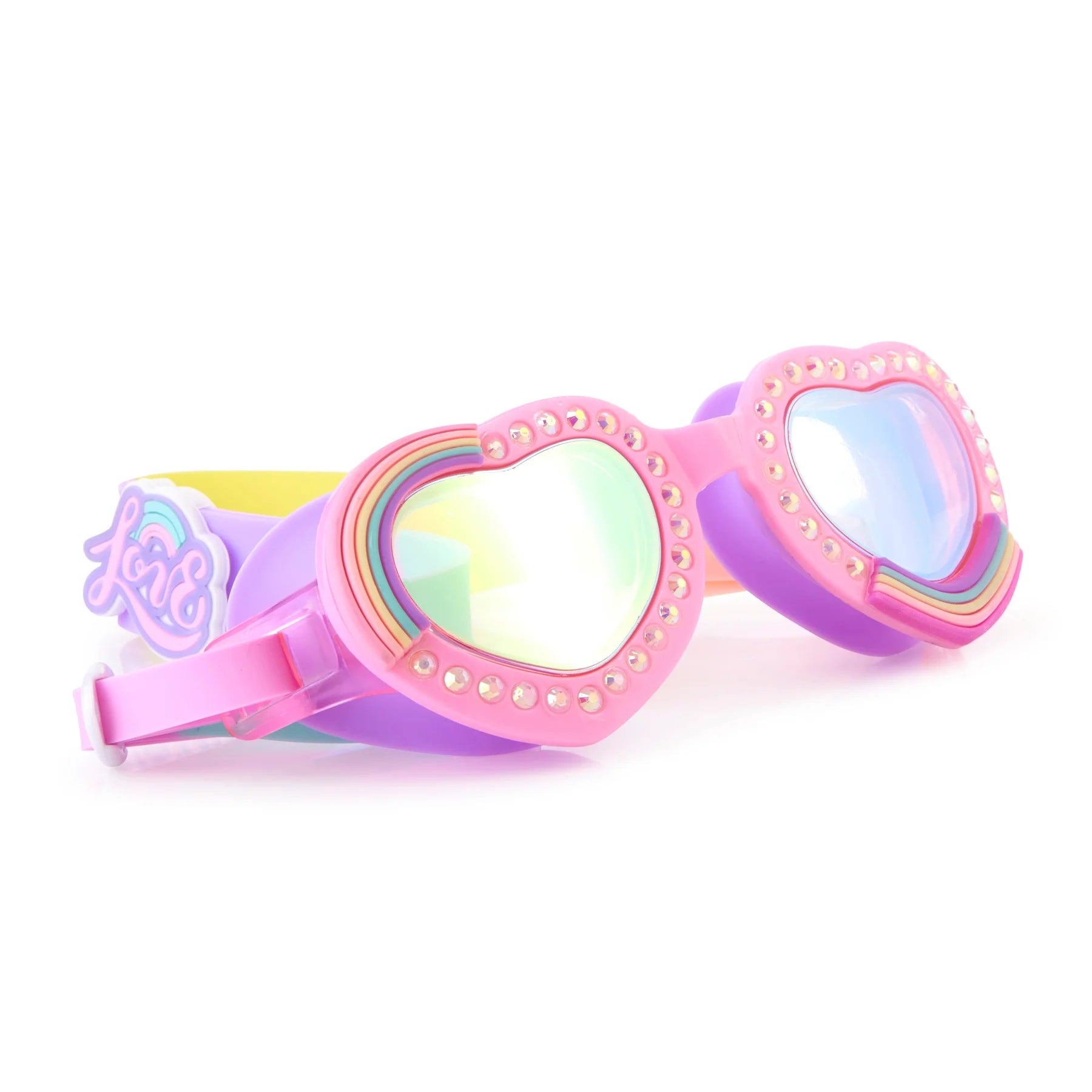 Pink All You Need is Love Swim Goggles  - Doodlebug's Children's Boutique