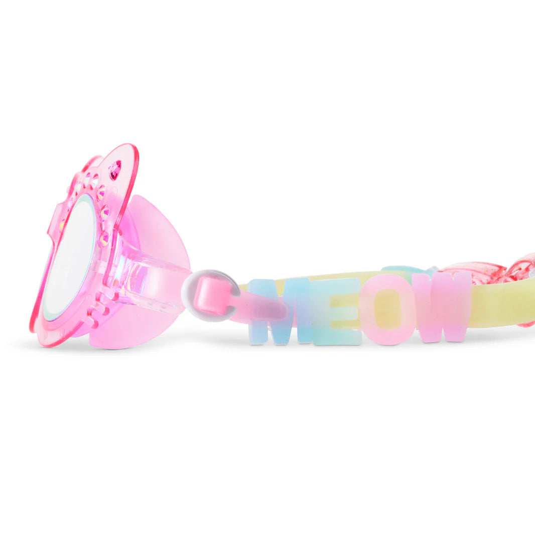 Purrfect Pink Frosted Feline Swim Goggles - Doodlebug's Children's Boutique