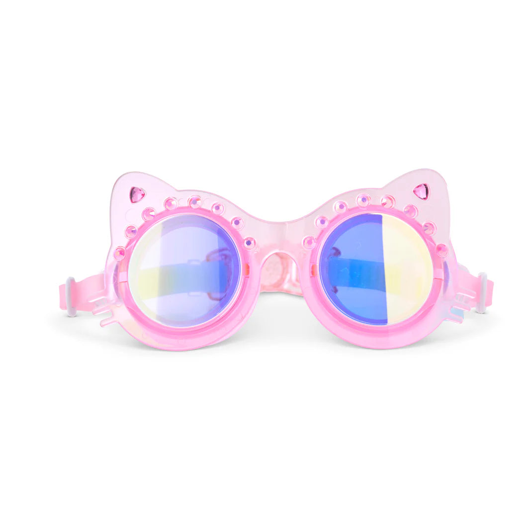 Purrfect Pink Frosted Feline Swim Goggles - Doodlebug's Children's Boutique