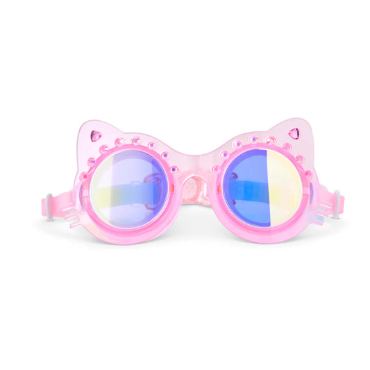 Purrfect Pink Frosted Feline Swim Goggles - Doodlebug's Children's Boutique