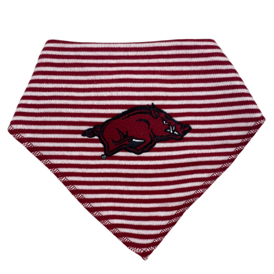 Razorback Stripe Bandada Bib - Doodlebug's Children's Boutique