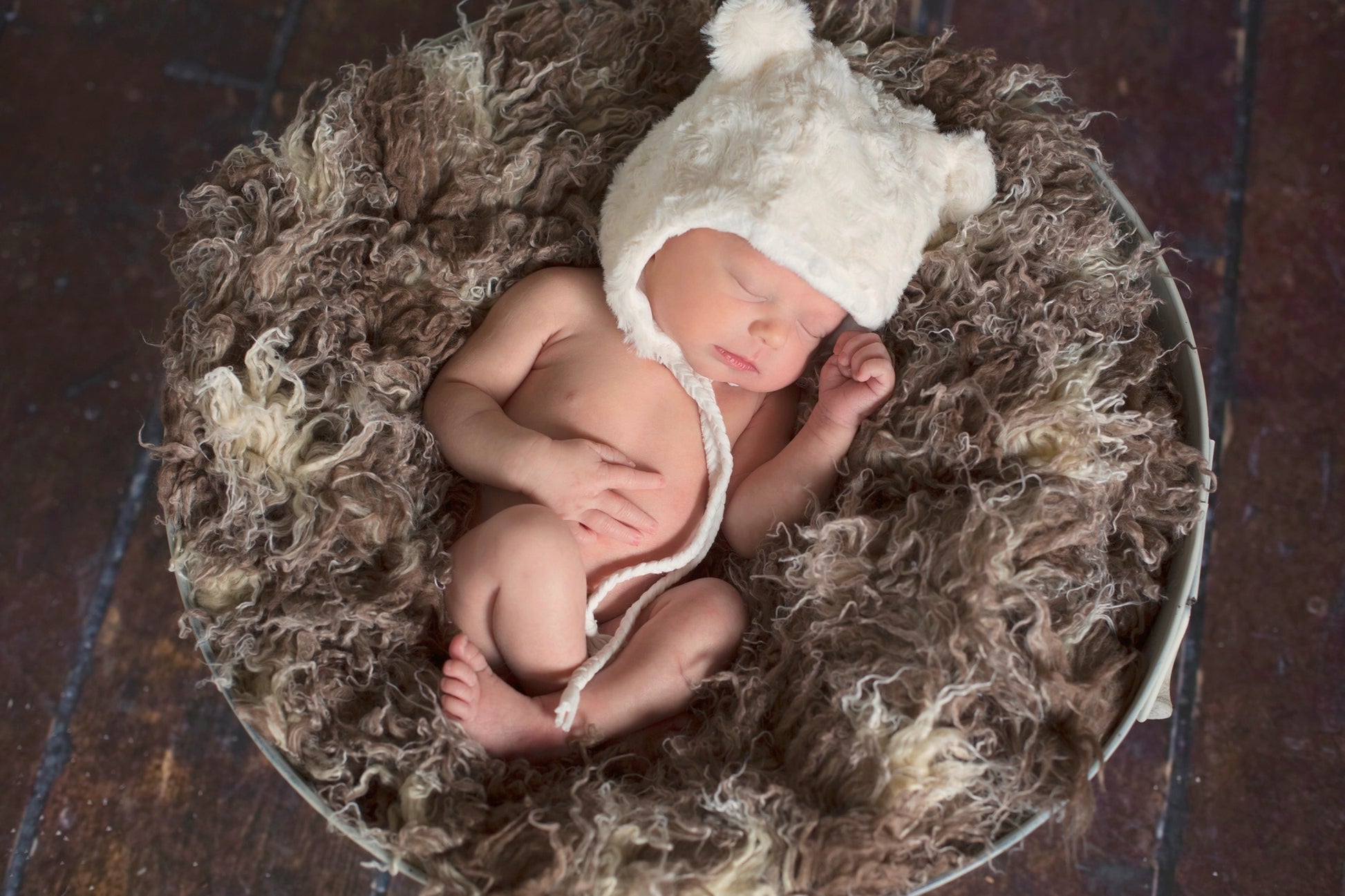 Ivory Plush Minky Bear Hat - Doodlebug's Children's Boutique