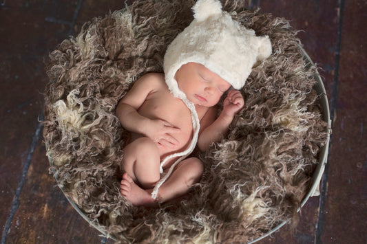 Ivory Plush Minky Bear Hat - Doodlebug's Children's Boutique