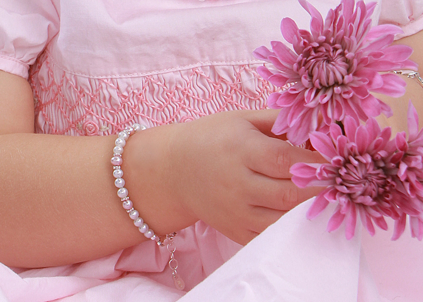 Addie Sterling Silver Pearl Bracelet - Doodlebug's Children's Boutique