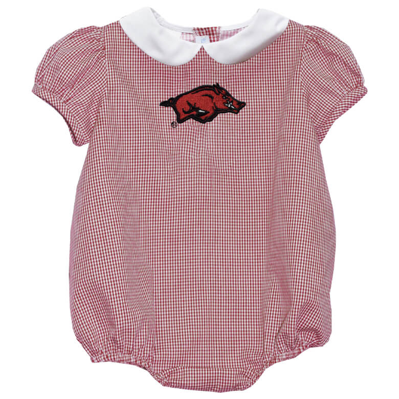 Arkansas Razorback Embroidered Charlotte Bubble  - Doodlebug's Children's Boutique