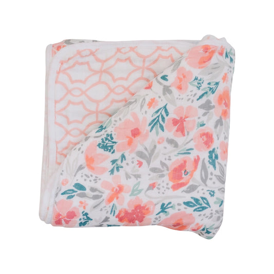 Floret + Trellis Classic Muslin Snuggle Blanket  - Doodlebug's Children's Boutique