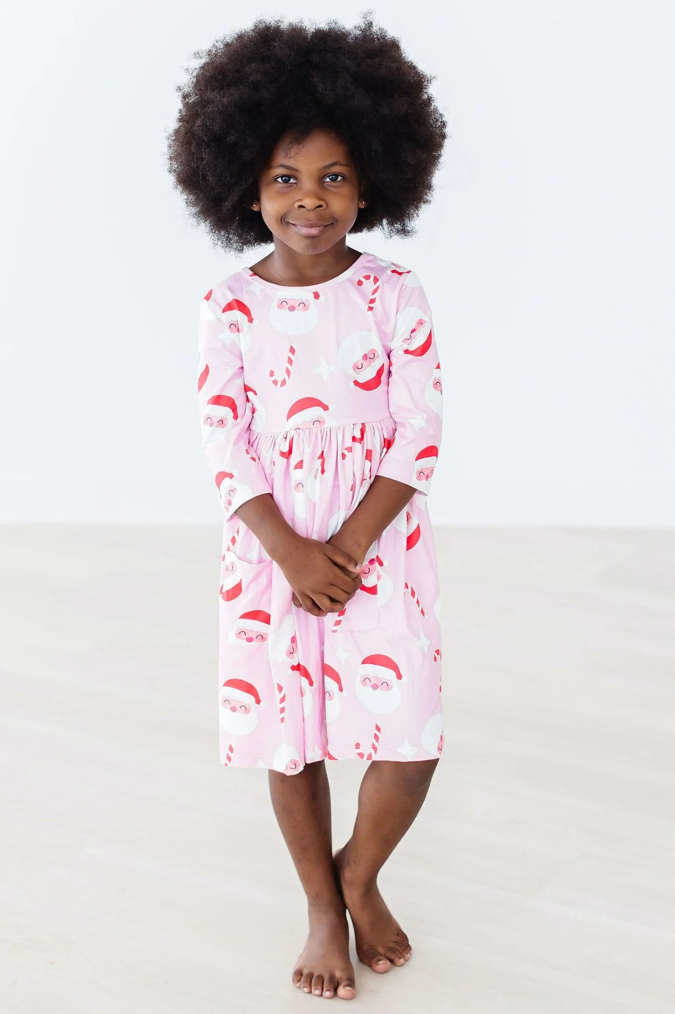 Jingle Bells 3/4 Sleeve Pocket Twirl Dress  - Doodlebug's Children's Boutique