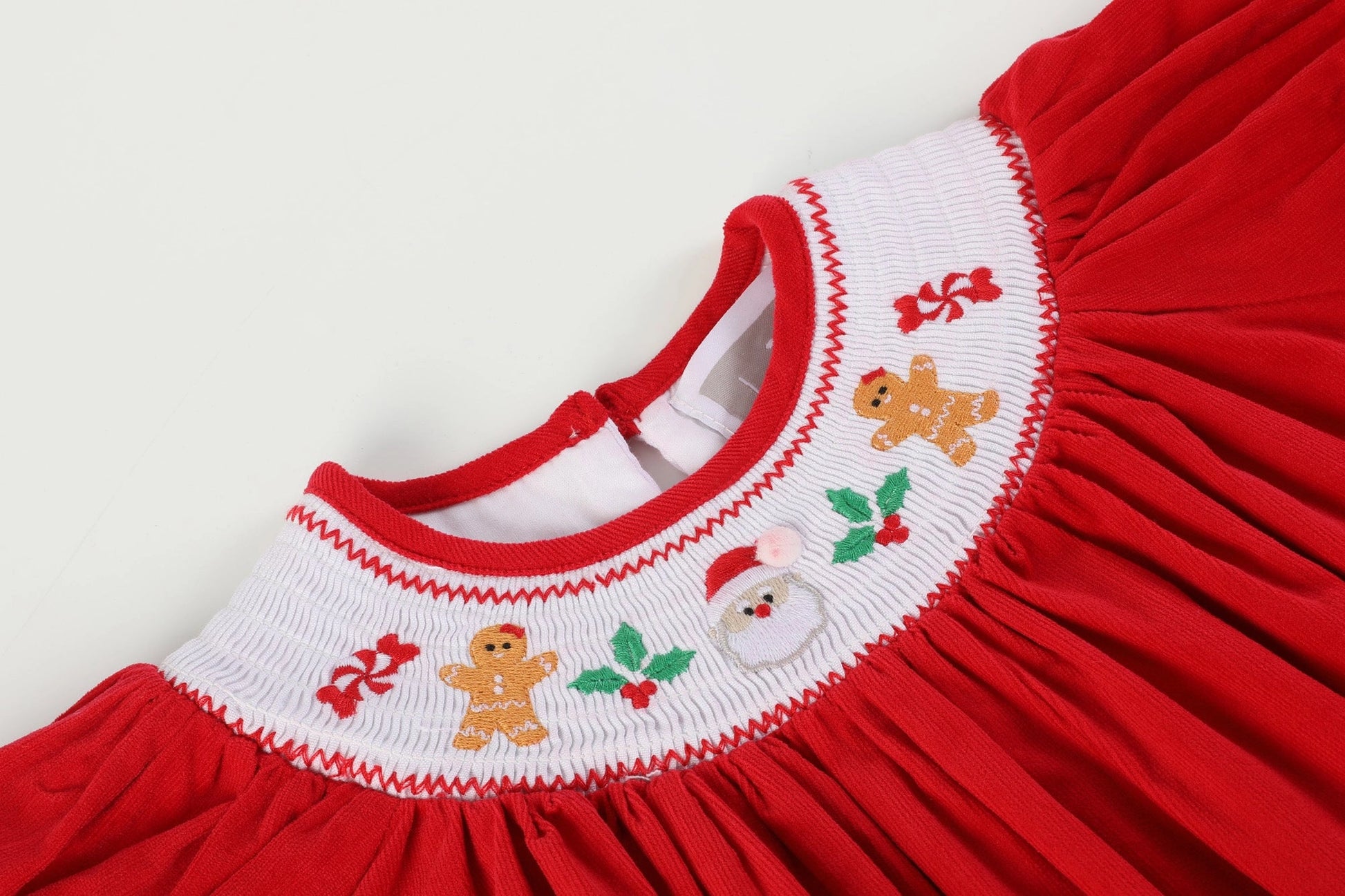 Red Velvet Christmas Smocked Bishop Dress - Doodlebug's Children's Boutique