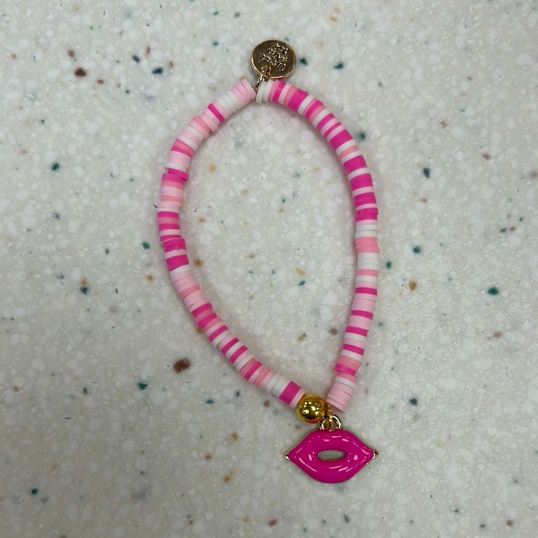Valentine's Bracelet Striped Kiss - Doodlebug's Children's Boutique