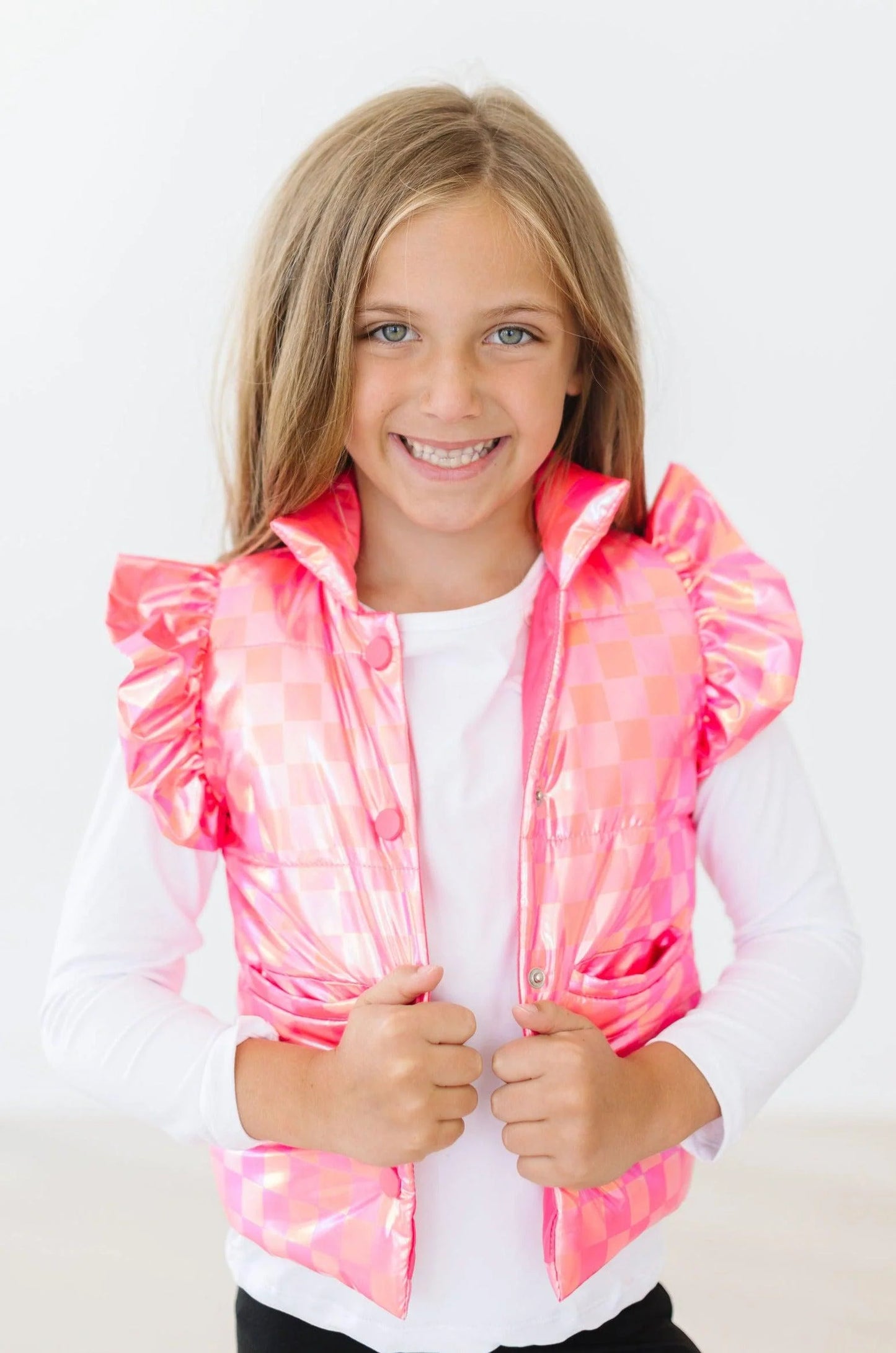 Neon Pink Puffer Vest  - Doodlebug's Children's Boutique