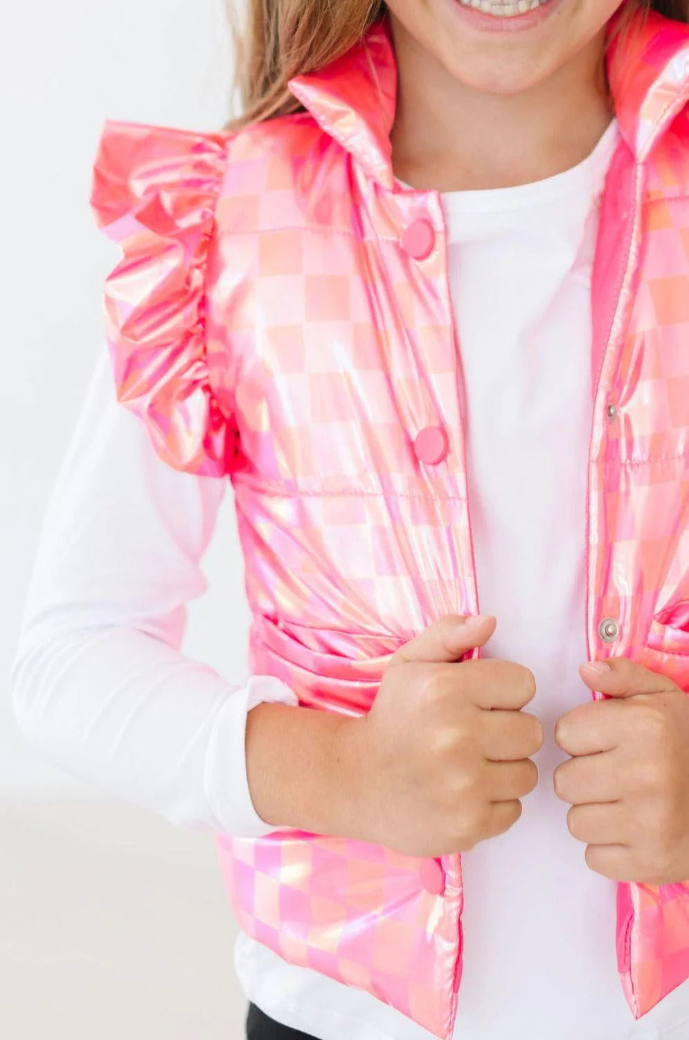 Neon Pink Puffer Vest  - Doodlebug's Children's Boutique