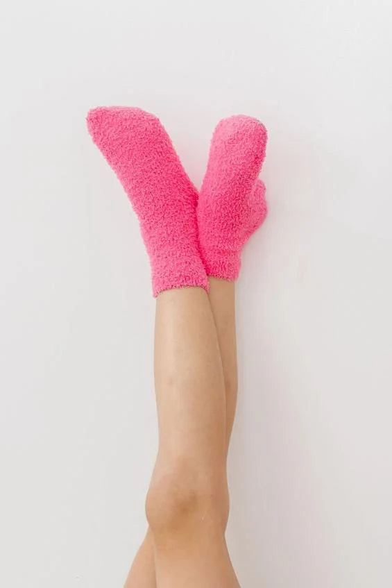 Bright Pink Cozy Socks - Doodlebug's Children's Boutique