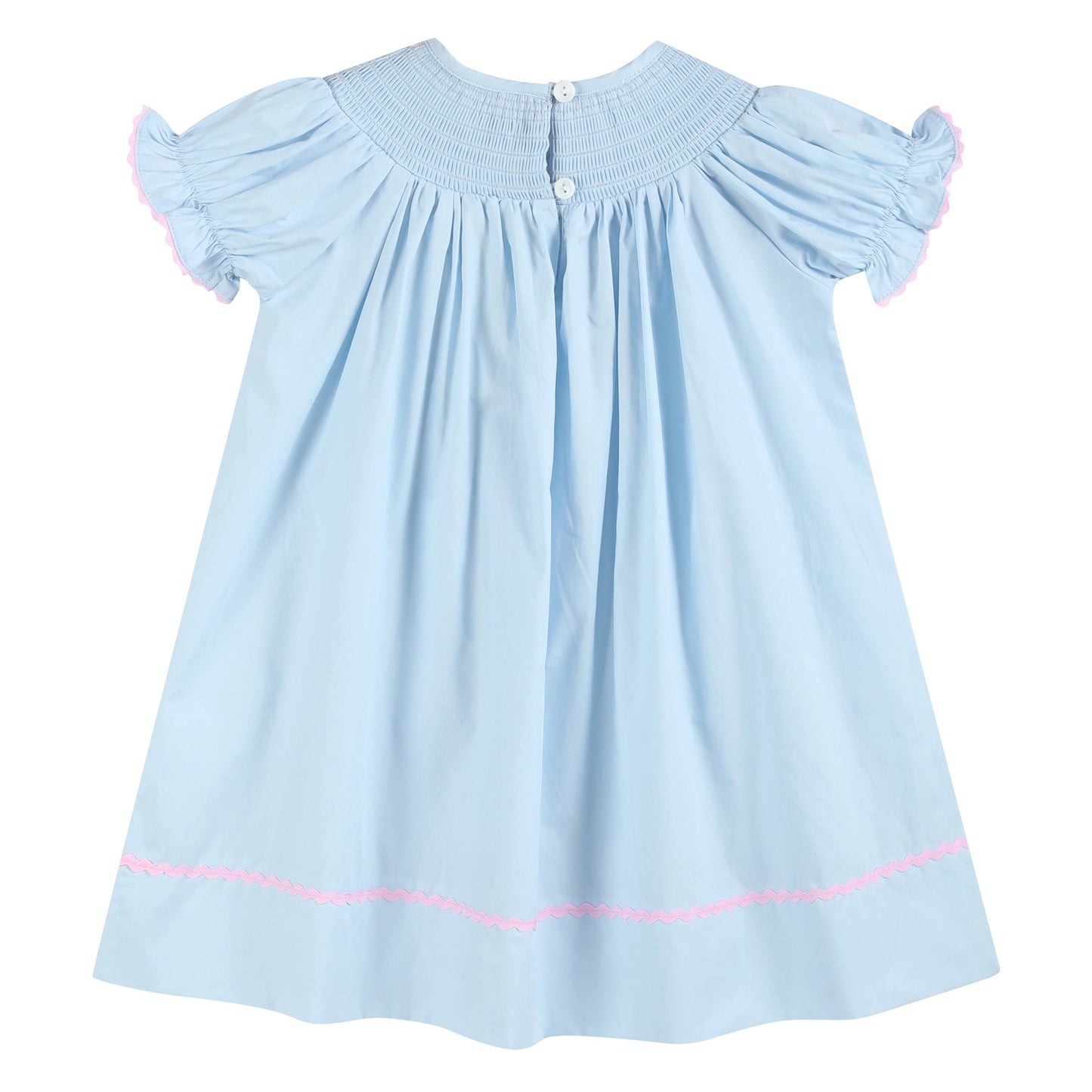 Blue and Pink Bows Smocked Bishop Dress - Doodlebug's Children's Boutique
