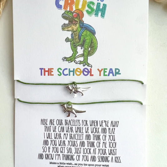 Dino Crush Back To School Wish Bracelet for Mommy and Me  - Doodlebug's Children's Boutique