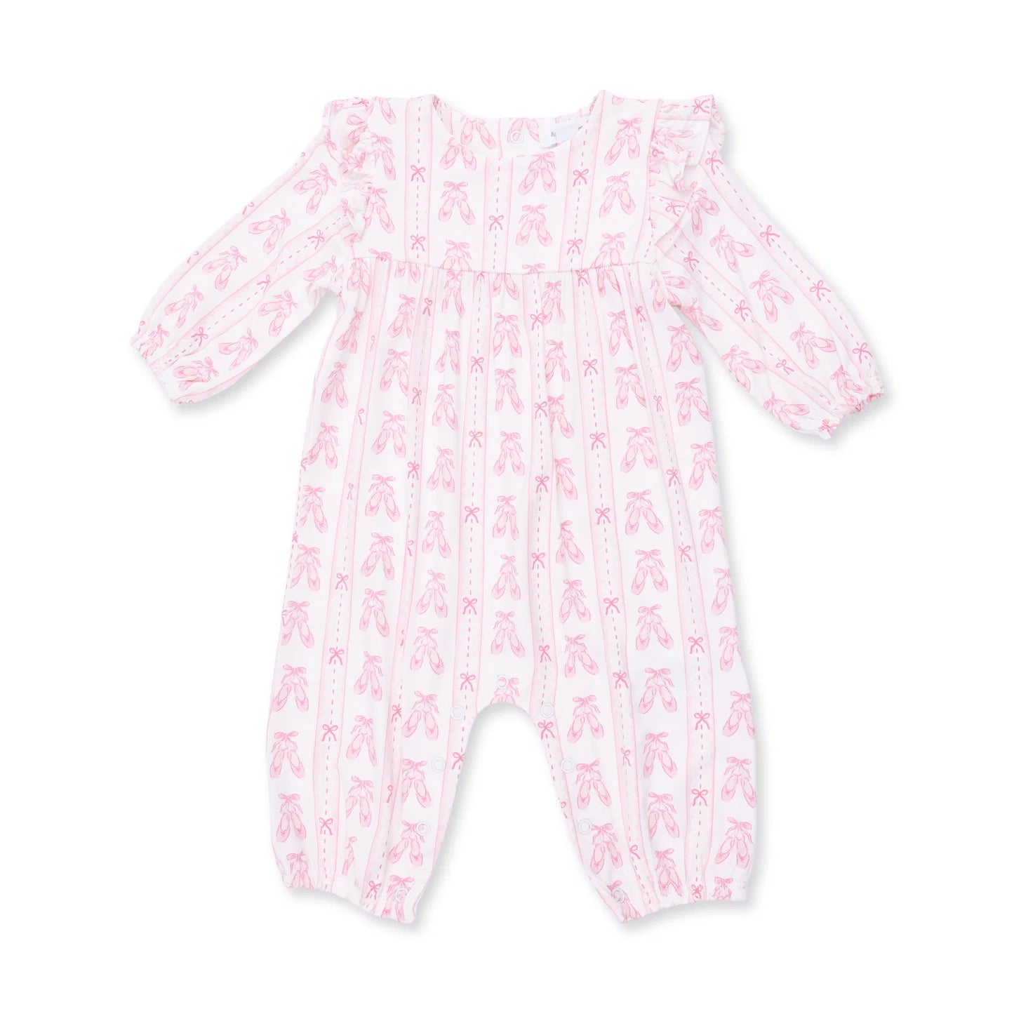Ballet Shoes Ruffle Sleeve Romper - Doodlebug's Children's Boutique