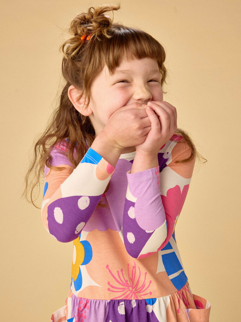 Long Sleeve Pocket Dress in Oversized Cherry Blossom - Doodlebug's Children's Boutique