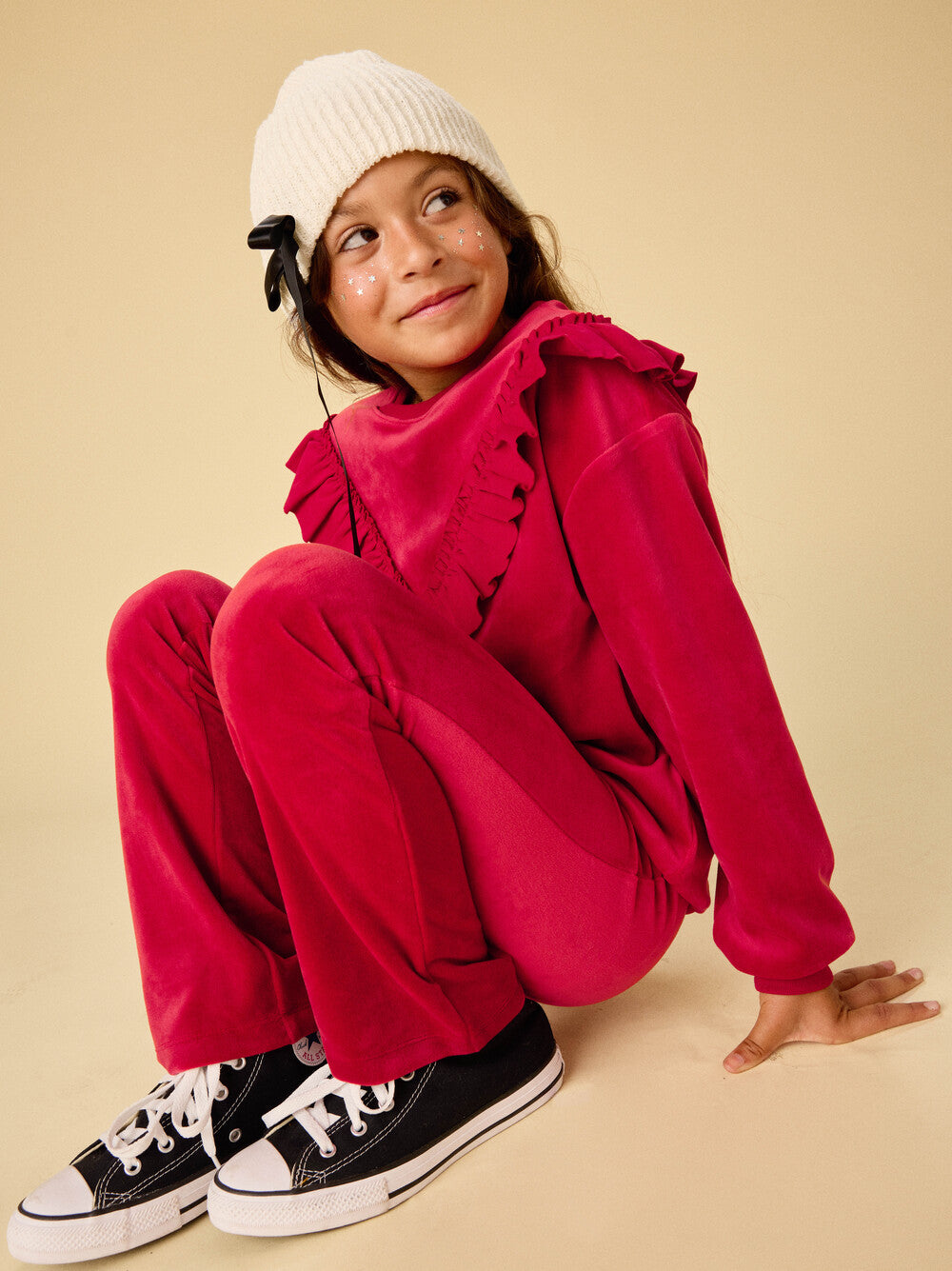 Very Velour Flare Pants in Red Wagon - Doodlebug's Children's Boutique