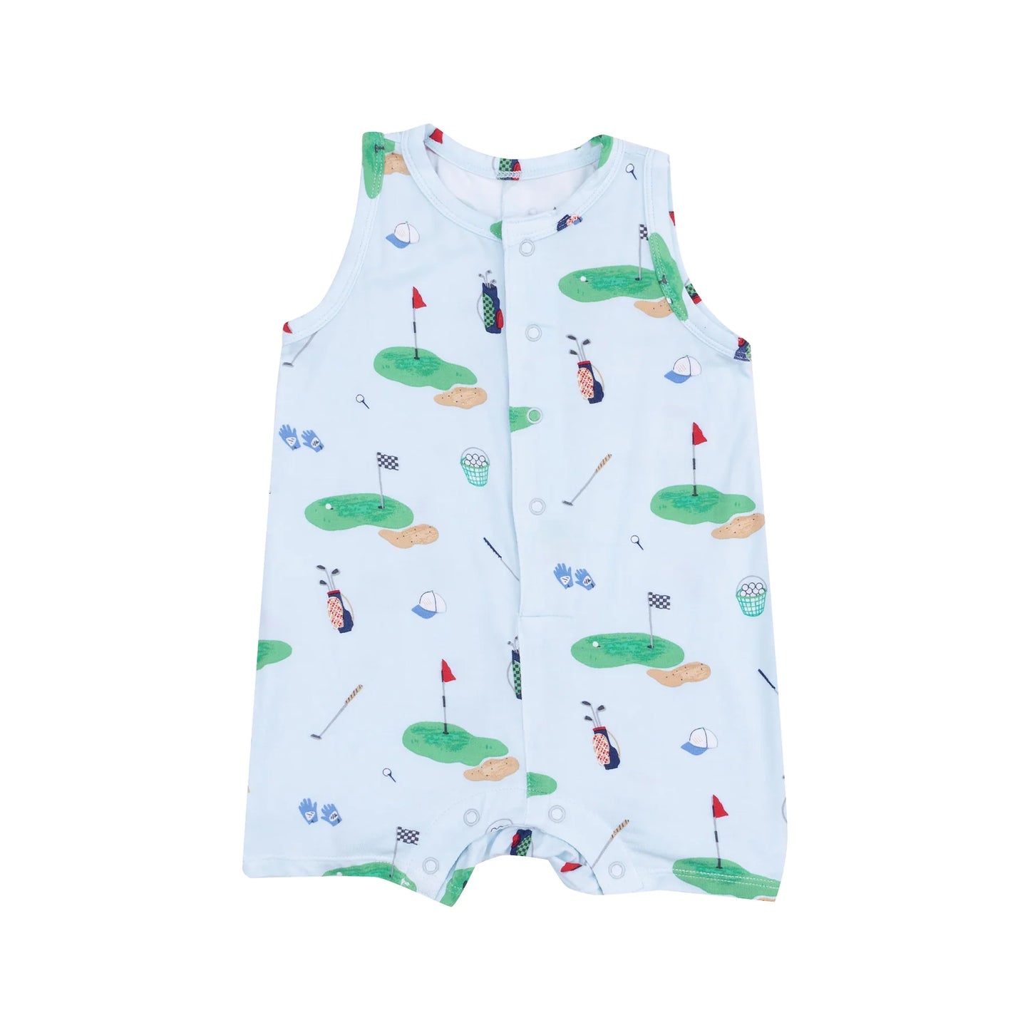 Sleeveless Shortie Romper in Golf Things - Doodlebug's Children's Boutique