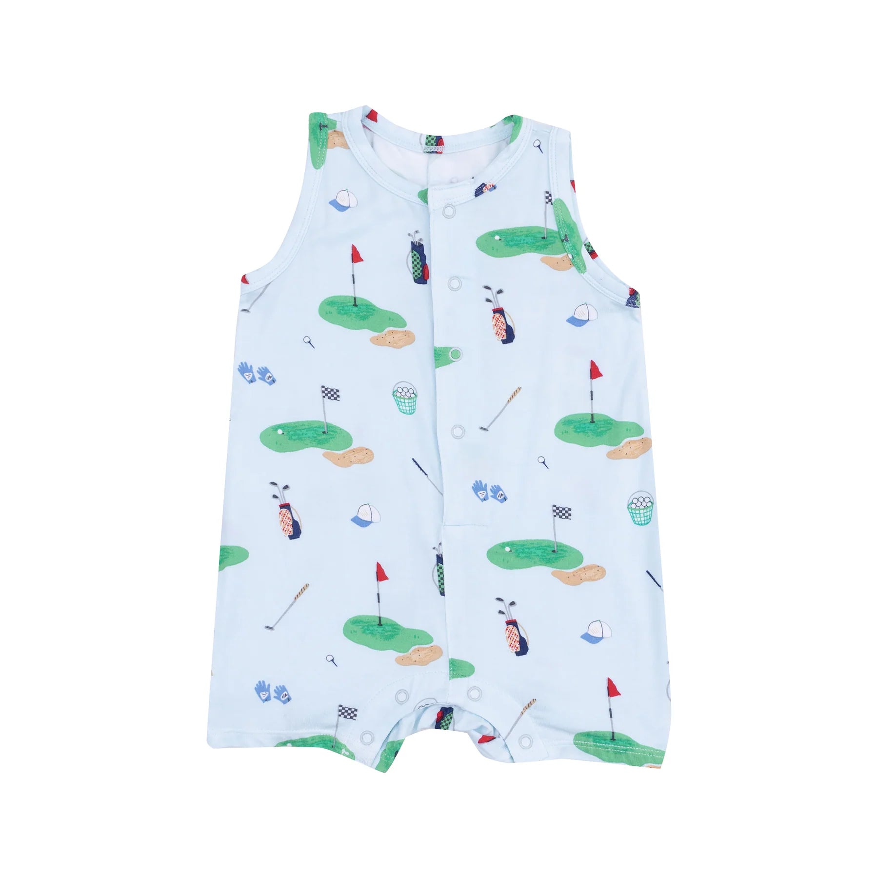 Sleeveless Shortie Romper in Golf Things - Doodlebug's Children's Boutique