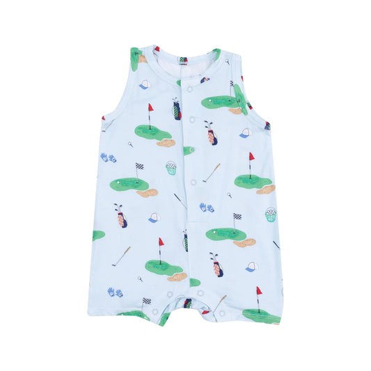 Sleeveless Shortie Romper in Golf Things - Doodlebug's Children's Boutique
