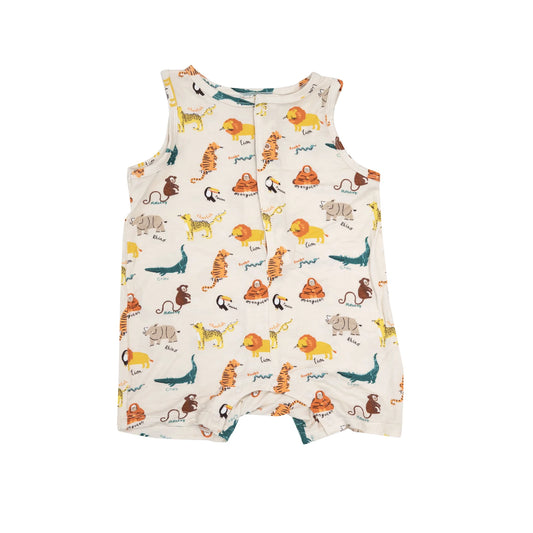 Shortie Romper in Animal Kingdom  - Doodlebug's Children's Boutique