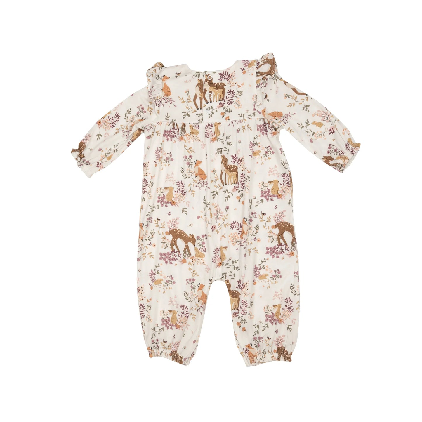 Ruffle Sleeve Romper in Pretty Woodland  - Doodlebug's Children's Boutique