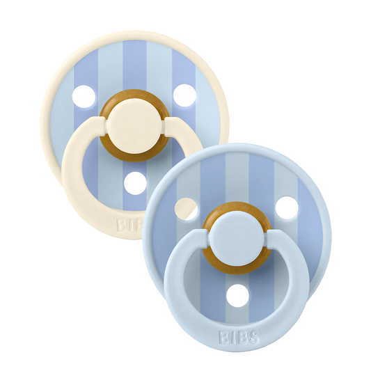 Studio Colour Pacifier 2 Pack Block in Baby Blue and Dusty Blue