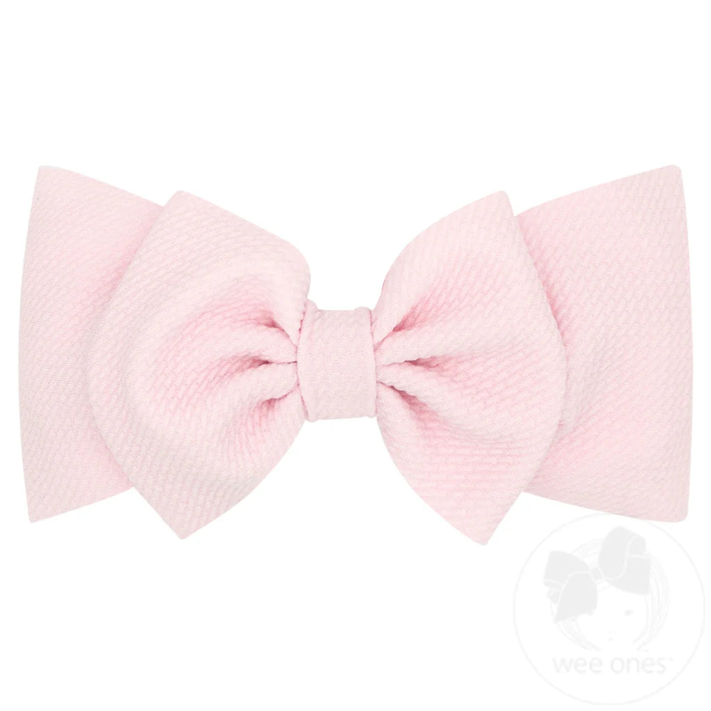 Soft Textured Bow Headband in Light PInk - Doodlebug's Children's Boutique