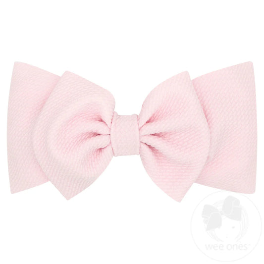 Soft Textured Bow Headband in Light PInk - Doodlebug's Children's Boutique