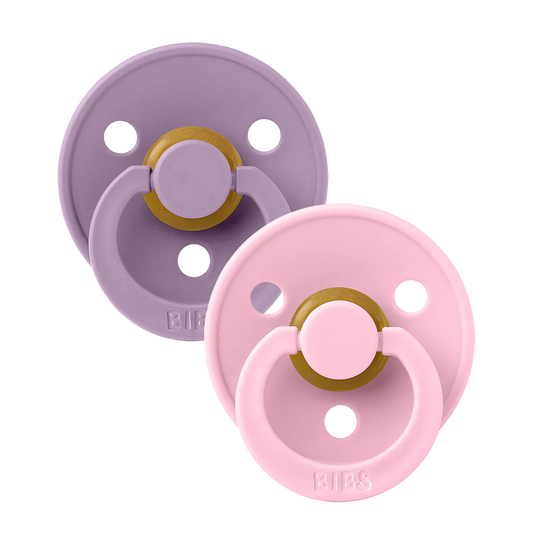 BIBS Pacifier Two Pack in Lavender and Baby Pink  - Doodlebug's Children's Boutique