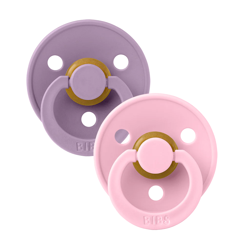 BIBS Pacifier Two Pack in Lavender and Baby Pink  - Doodlebug's Children's Boutique