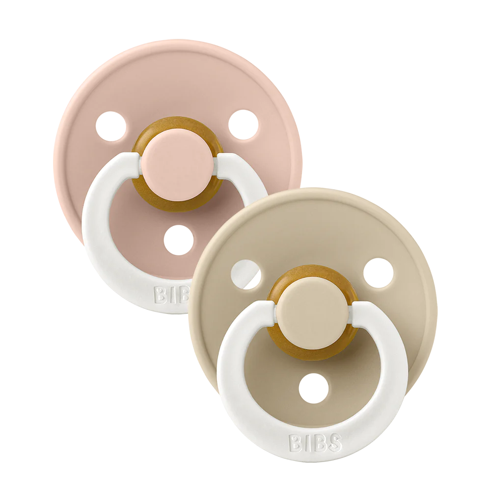 BIBS Pacifier Glow Two Pack in Blush and Vanilla  - Doodlebug's Children's Boutique