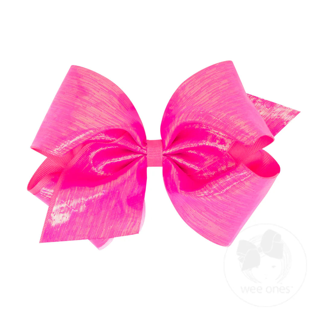 King Iridescent Bow in Hot Pink - Doodlebug's Children's Boutique