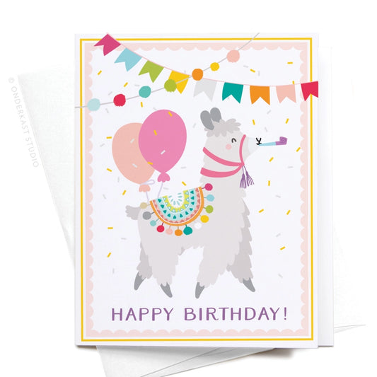 Happy Birthday LLama Greeting Card - Doodlebug's Children's Boutique