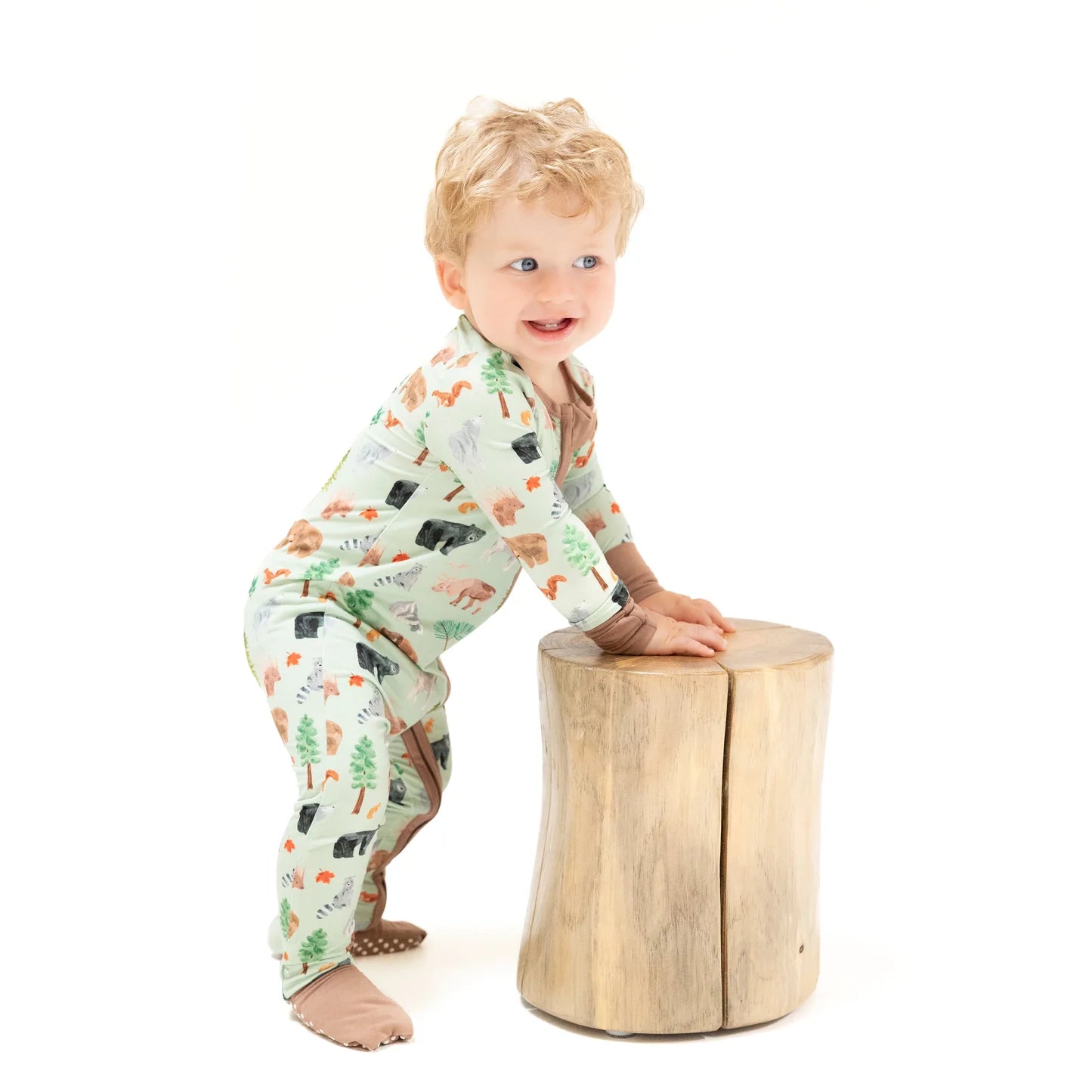 American Woodland Animals Convertible Romper - Doodlebug's Children's Boutique