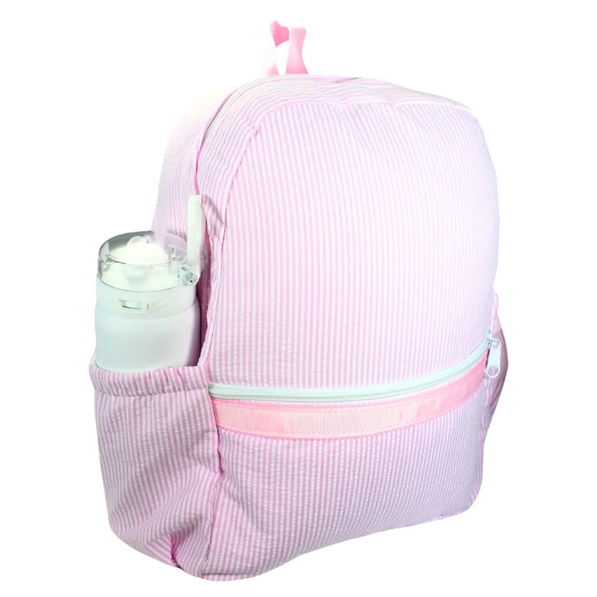 Pink Seersucker Medium Backpack - Doodlebug's Children's Boutique