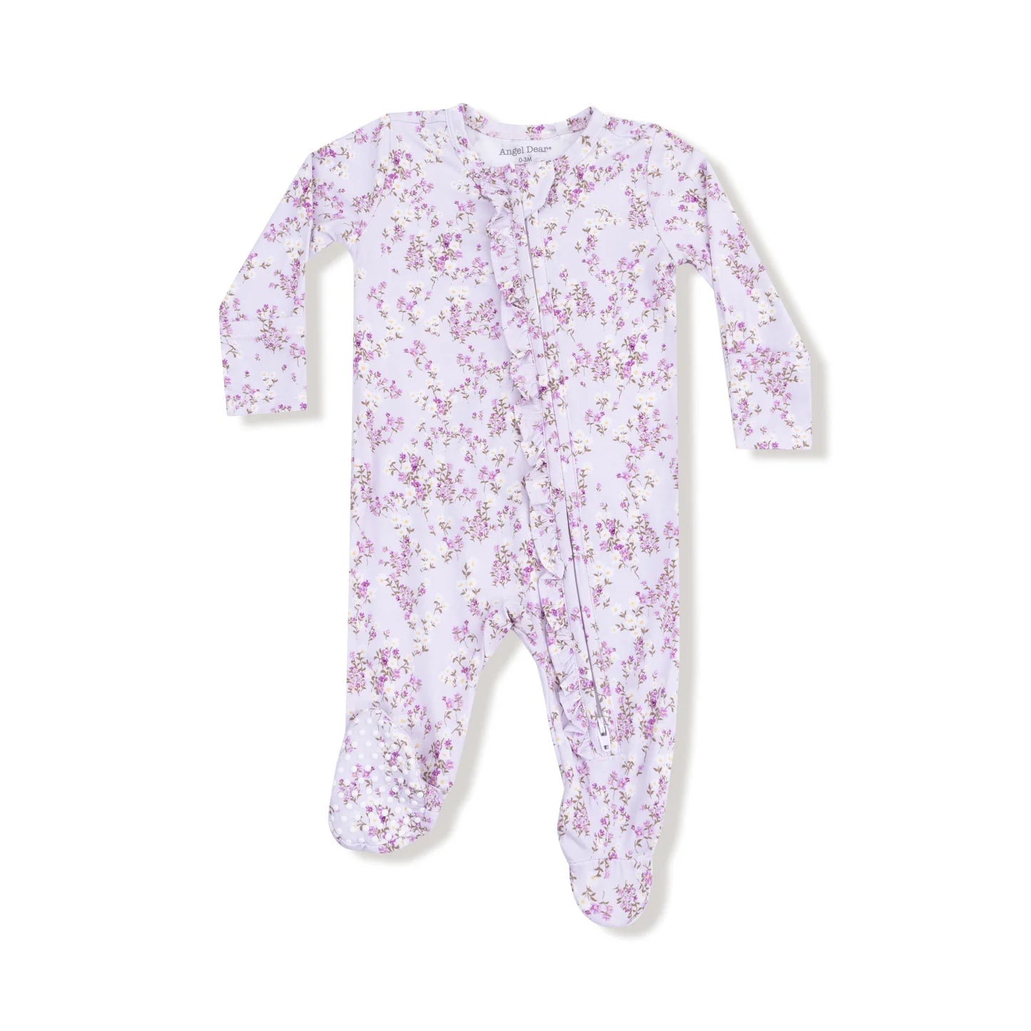Sweet Dreams Florals 2 Way Zipper Ruffle Footie - Doodlebug's Children's Boutique