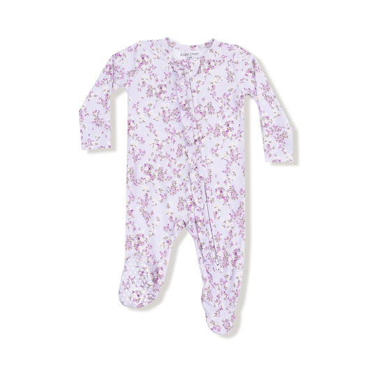 Sweet Dreams Florals 2 Way Zipper Ruffle Footie - Doodlebug's Children's Boutique