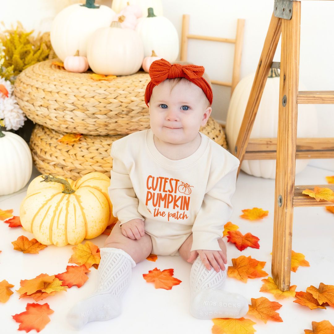 Cutest Pumpkin Long Sleeve Romper  - Doodlebug's Children's Boutique