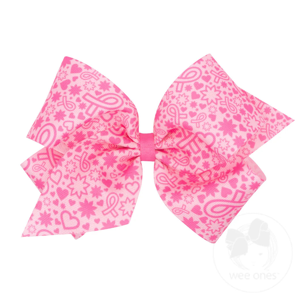 Think Pink Print King Bow  - Doodlebug's Children's Boutique