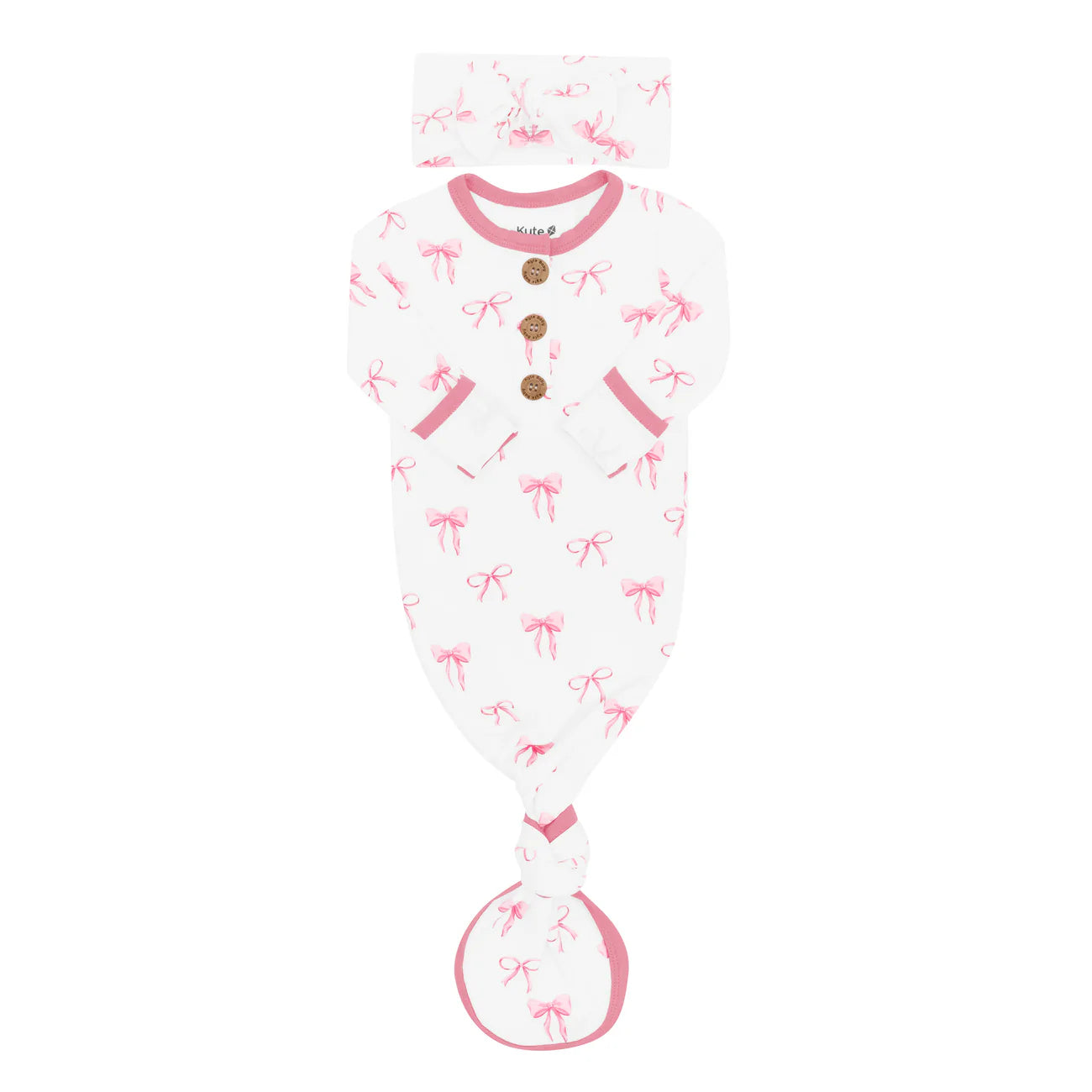 Knotted Gown & Bow Set in Bow - Doodlebug's Children's Boutique