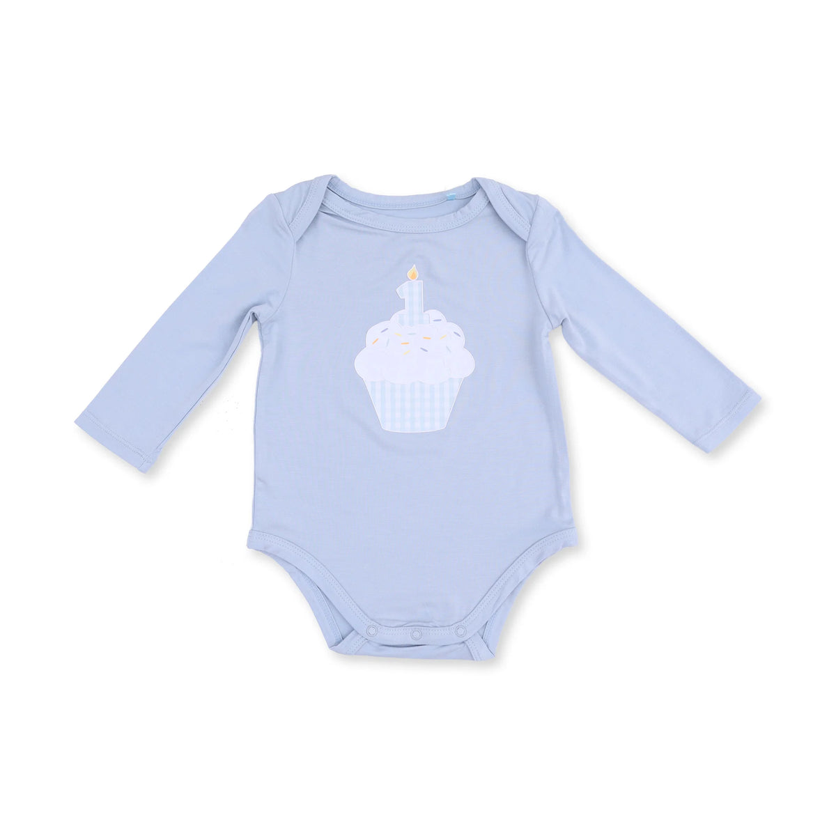 First Birthday Blue Long Sleeve Bodysuit - Doodlebug's Children's Boutique
