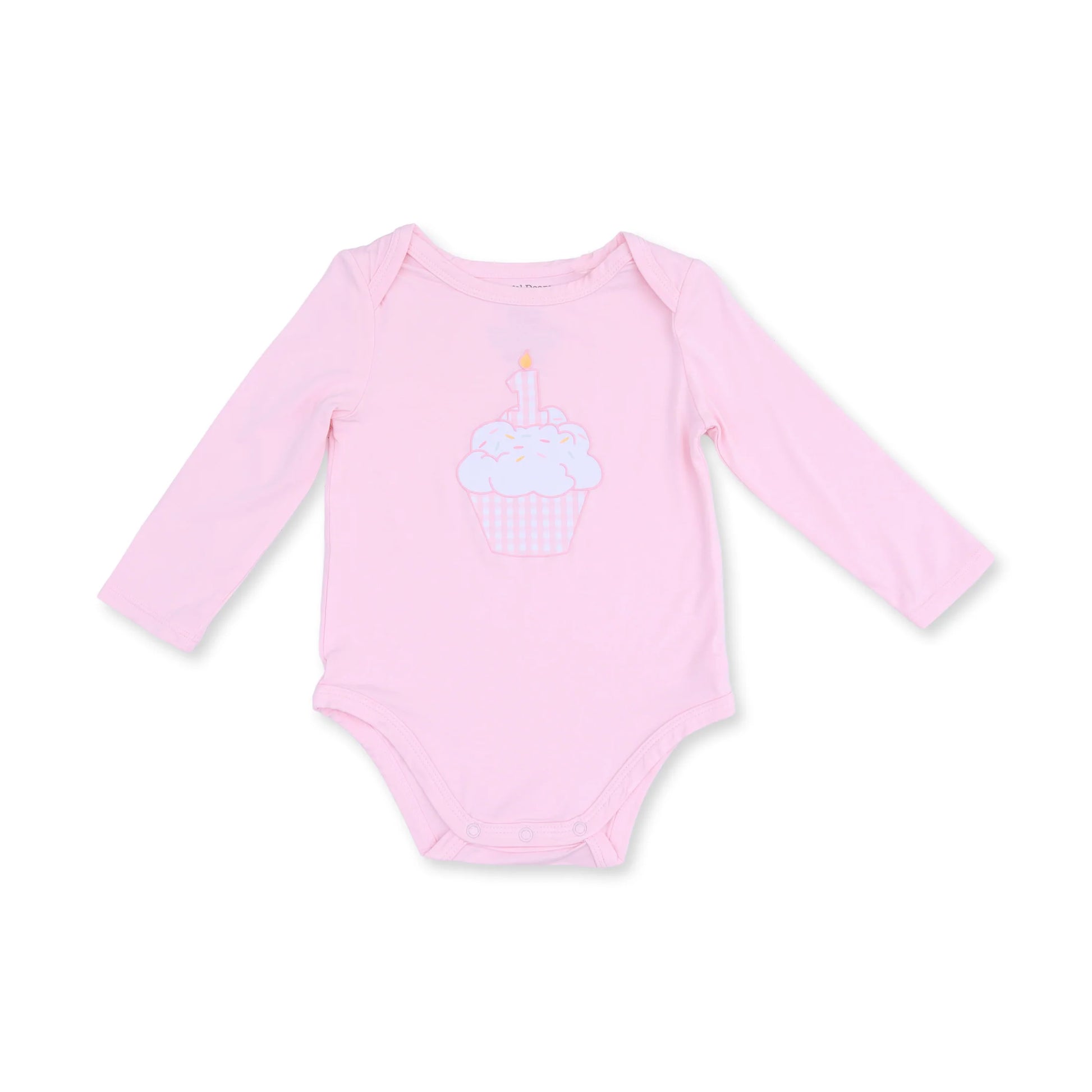 First Birthday Pink Long Sleeve Bodysuit - Doodlebug's Children's Boutique